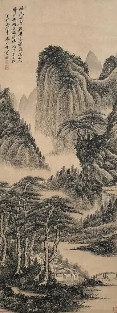 吴历·秋林寒景图