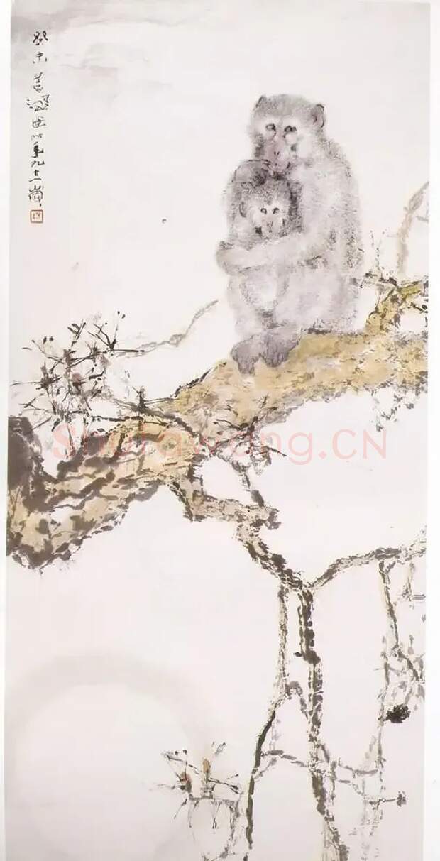 杨善深·月影双猿