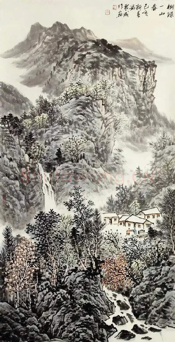 冯聚成·树绿一山春
