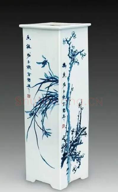 方国兴·青花四君子镶器