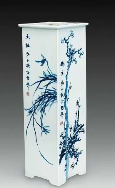 方国兴·青花四君子镶器