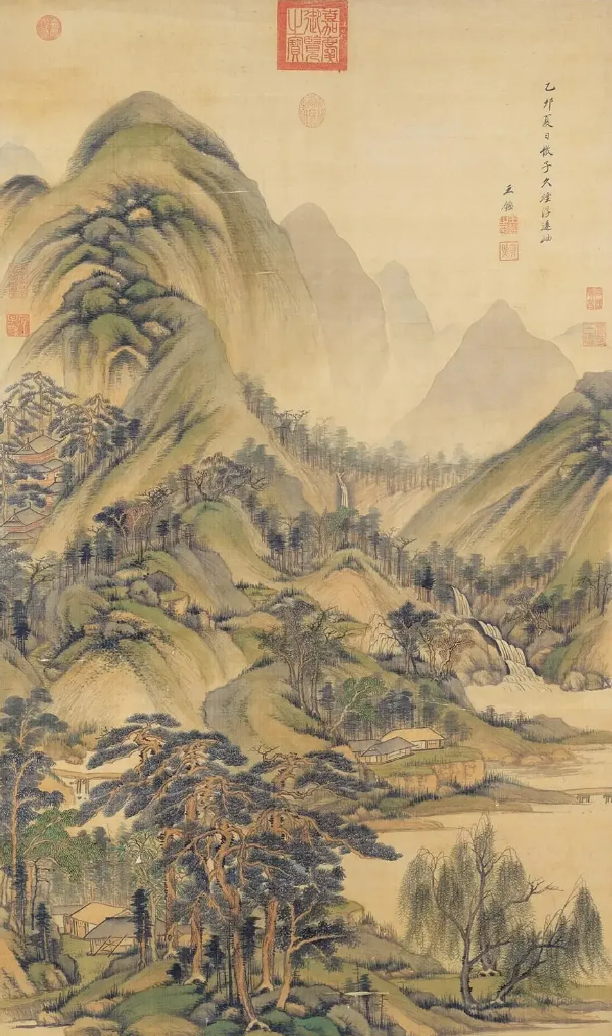 王鉴·仿黄公望烟浮远岫图