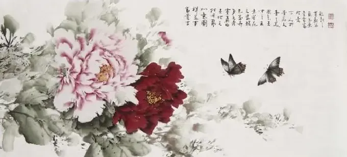 李贵富·牡丹双蝶
