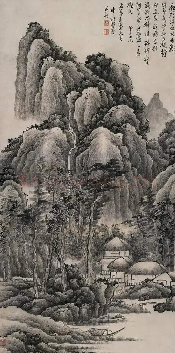 龚贤·群峰石潭图