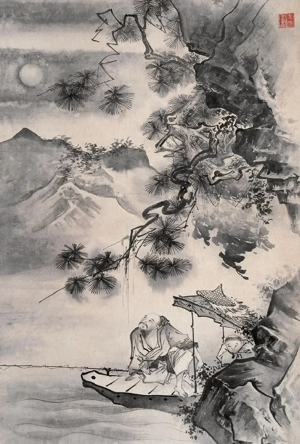 胡也佛·仿宋渔家图
