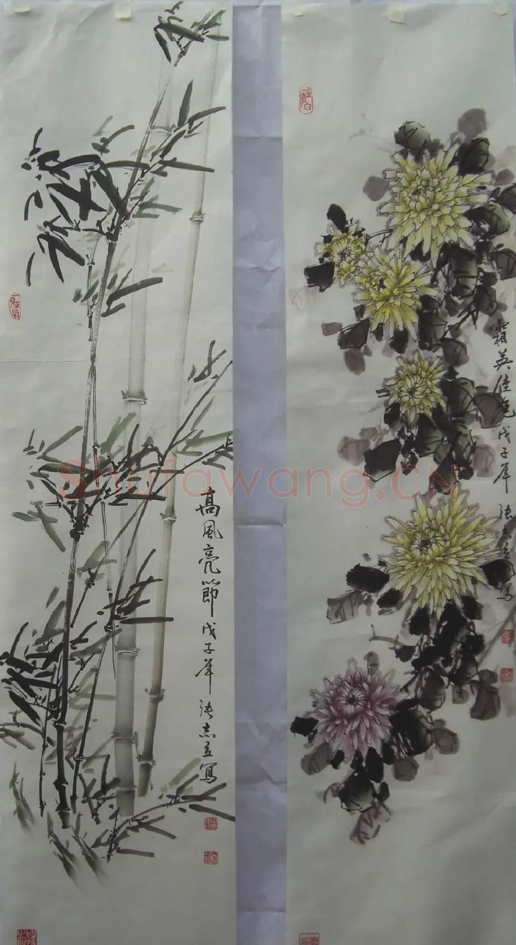 张志立·四条屏