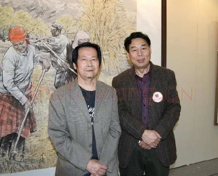 贾雨·右为中国美术家协会理事、着名画家苗再新先生。