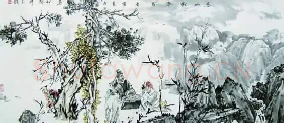 贺玉龙·空山对弈图