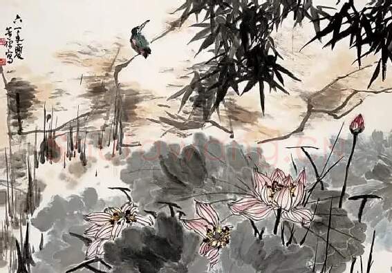 李苦禅·荷花翠鸟