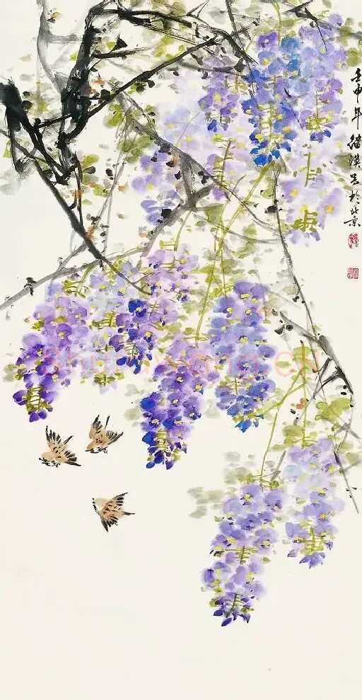 刘继瑛·藤萝小鸟