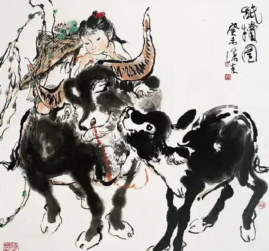 周沧米·舔犊图