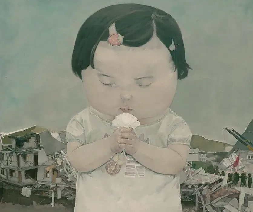 缪远洋·祈祷中的女孩-纪念5.12汶川大地震