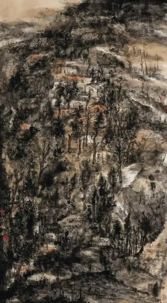 马刚·村映寒塬日已斜