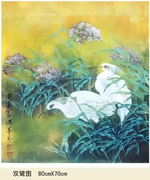 傅善芬·双鹭图
