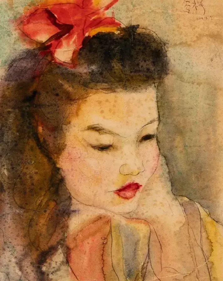 王麦杆·夫人董闽生像