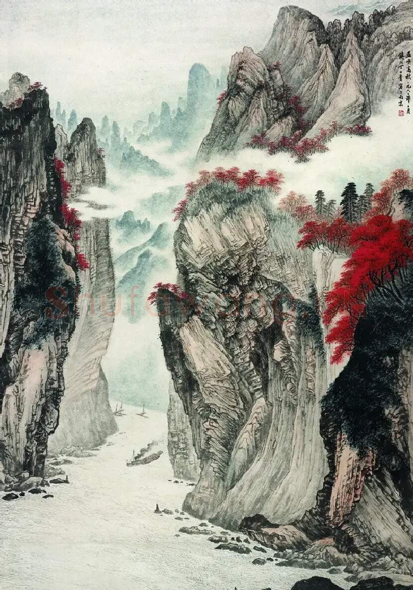 丁士青·巫峡高秋
