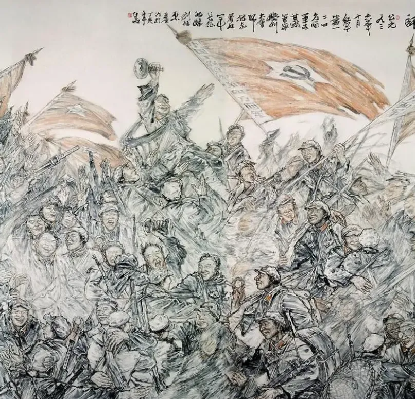 张立奎·大会师 局部