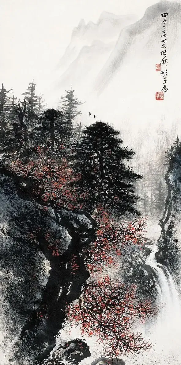 黎雄才·飞瀑图