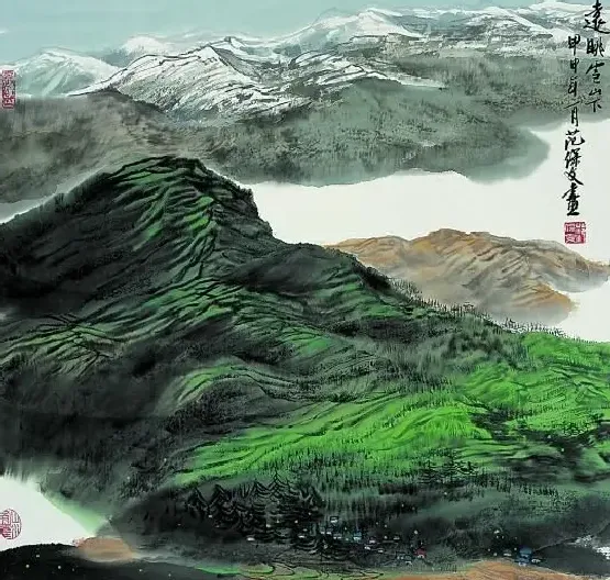 范保文·远眺雪山下