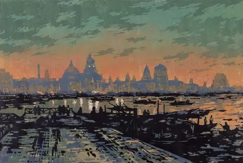 沈柔坚·浦江夕照