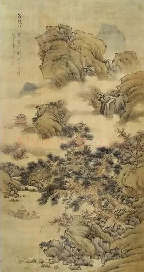 蓝瑛·山溪垂钓图