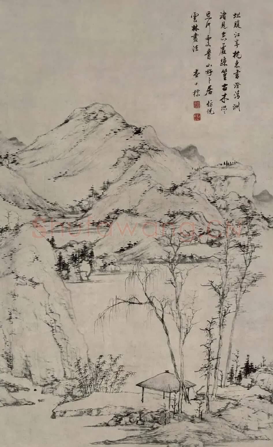 查士标·青山卞居图