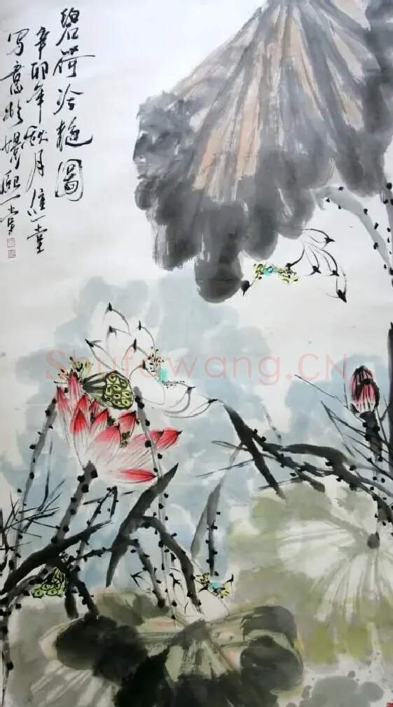 裴进堂·碧荷冷艳图