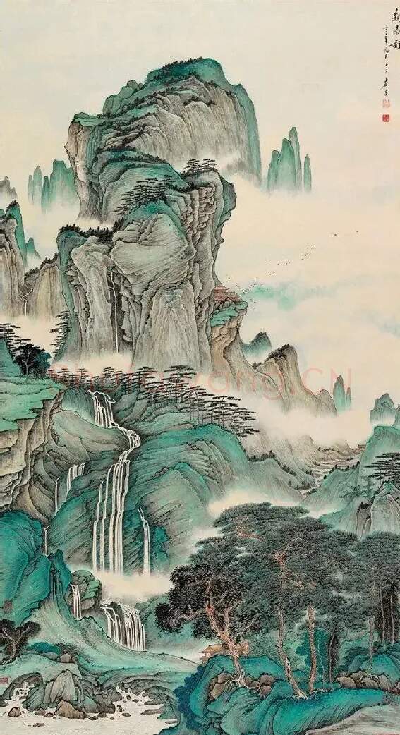 岑其·观瀑图