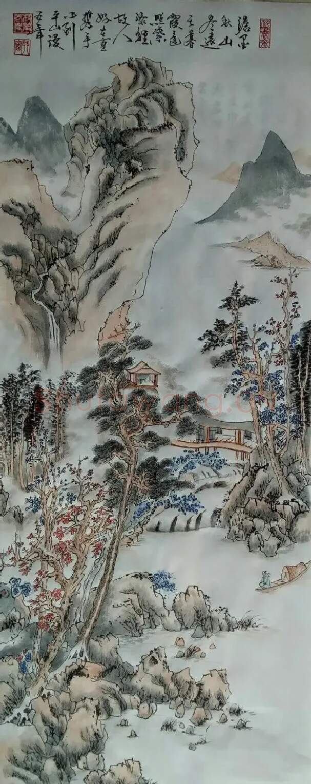 王爱辉·淡墨秋山图