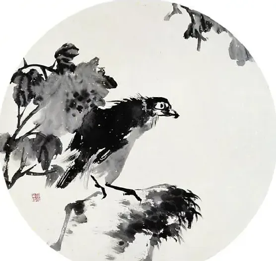 周逢俊·扇面花鸟