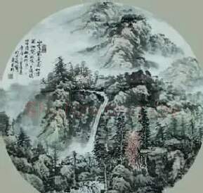 周克梓·团扇山水