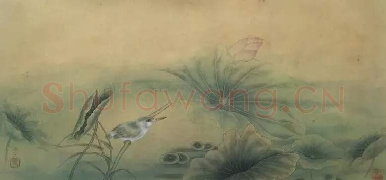 葛振荣·荷塘－翠鸟