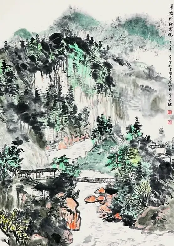 单明波·普渡河铁索桥
