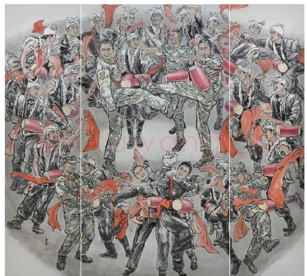 李东·军民鼓舞•团结一心