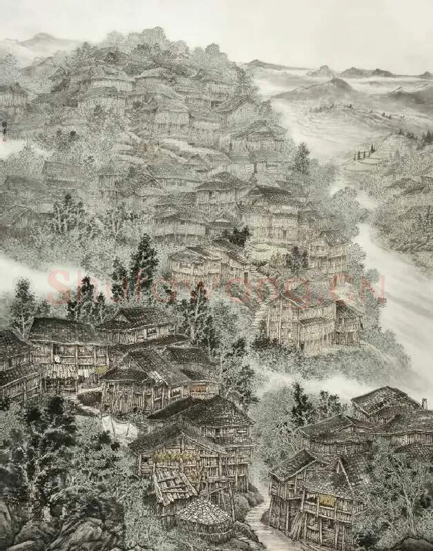 方树华·《苗寨春晓》