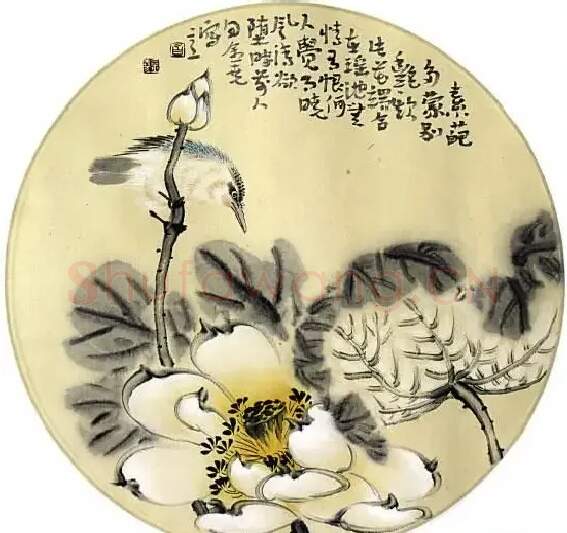 白金尧·花鸟扇面