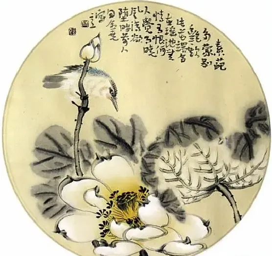 白金尧·花鸟扇面