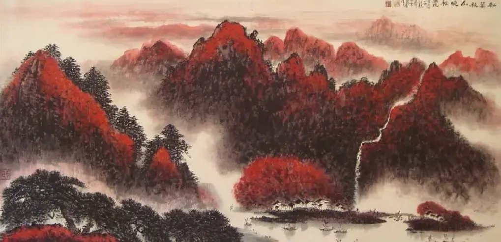赵剑溪·红叶秋山映松霞