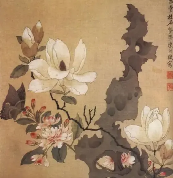 陈洪绶·玉堂柱石图