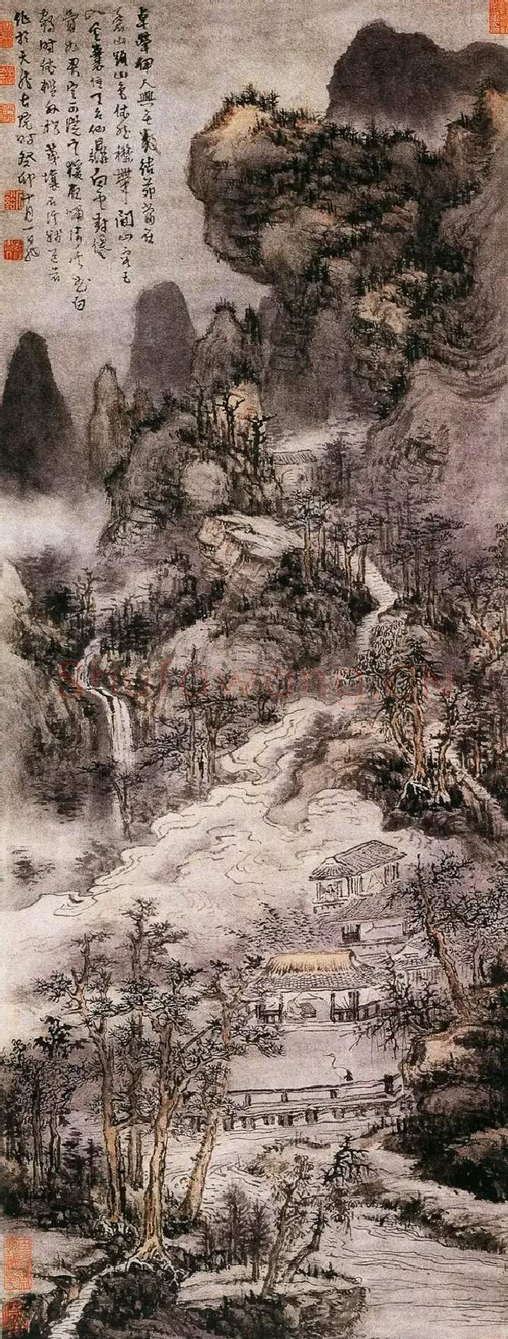 髡残·云房舞鹤图