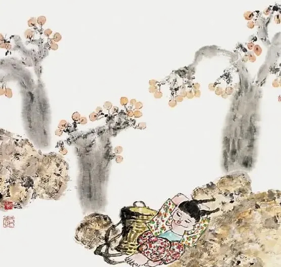 胡冰·秋憩图