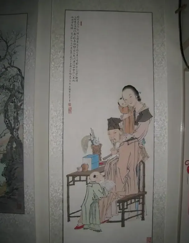 周亚勤·仿。清。钱慧安《劝子