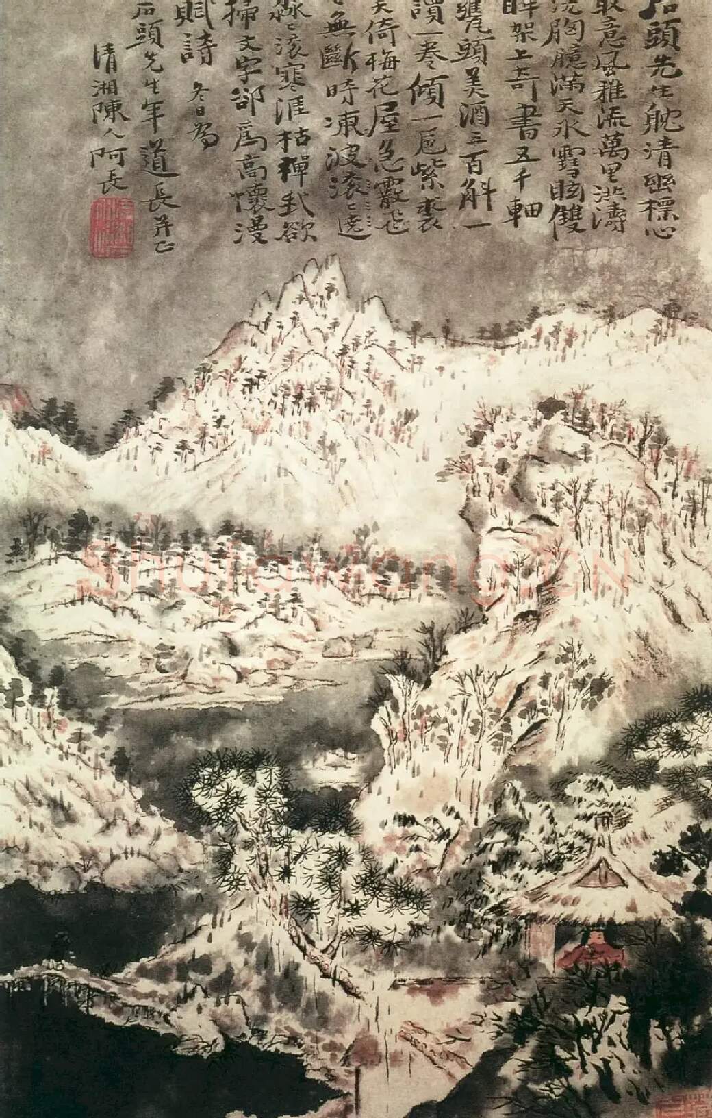 石涛·雪景山水图