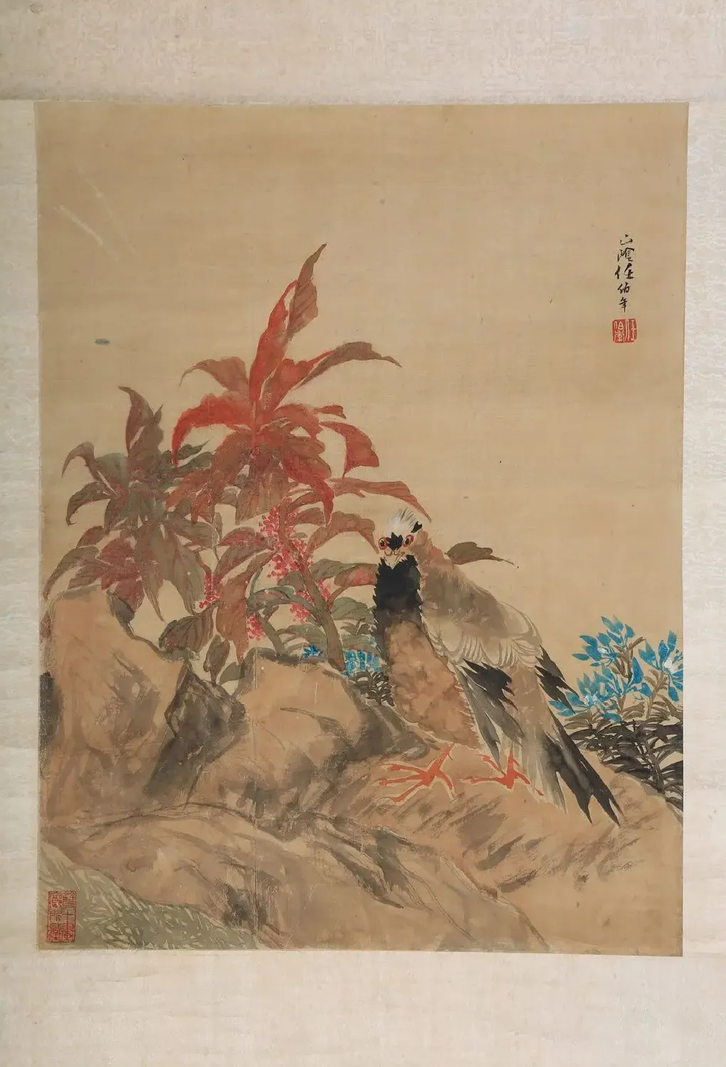 任伯年·白鸽雁来红