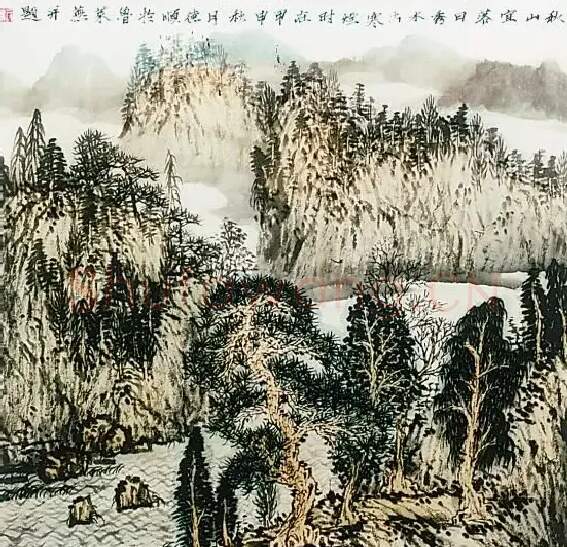 亓德顺·秋山宜落日 秀水出寒烟
