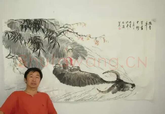 理习忠·理习中为中南海创作的《牧童牛背画中行》