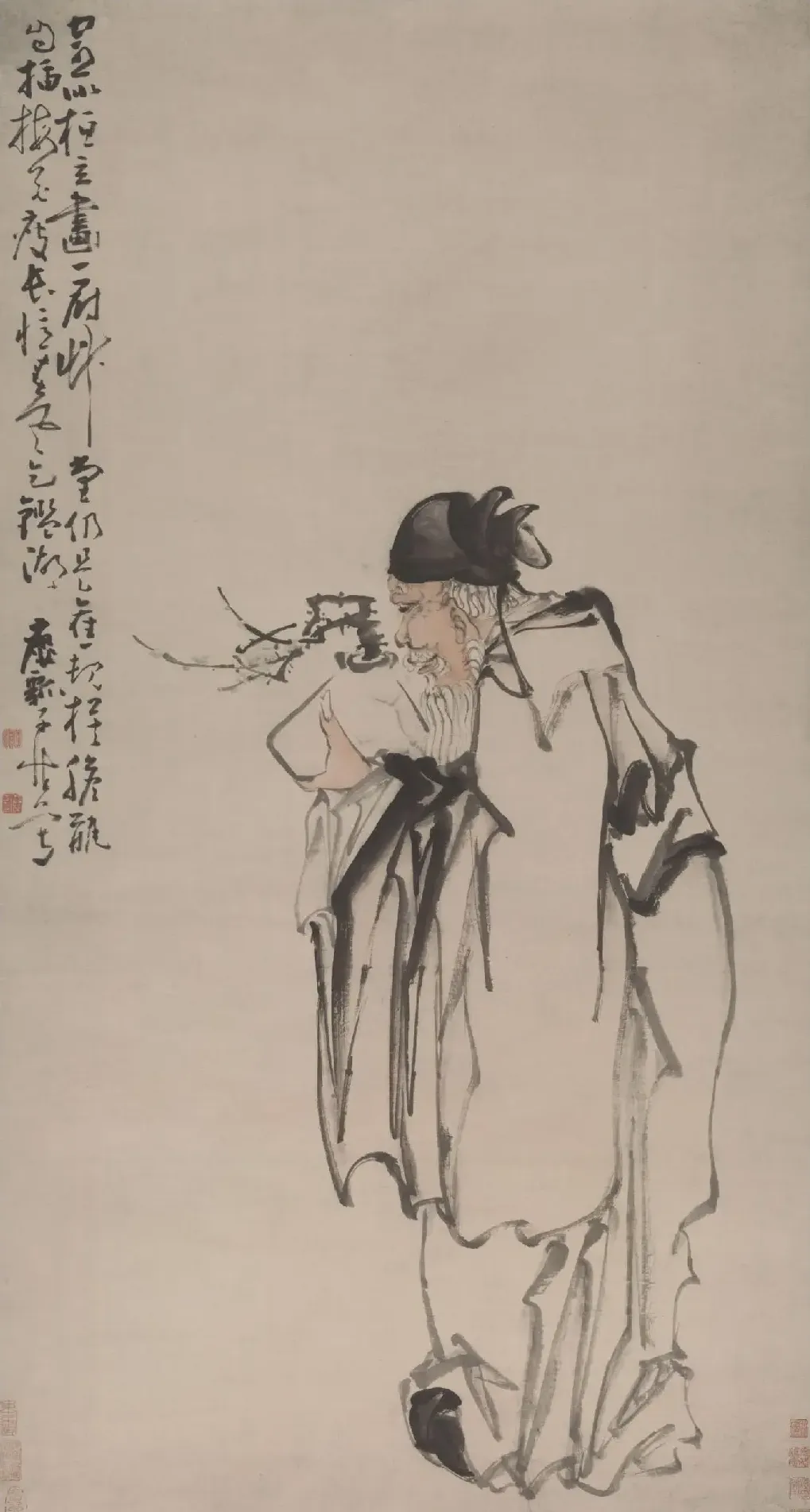 黄慎·捧梅图