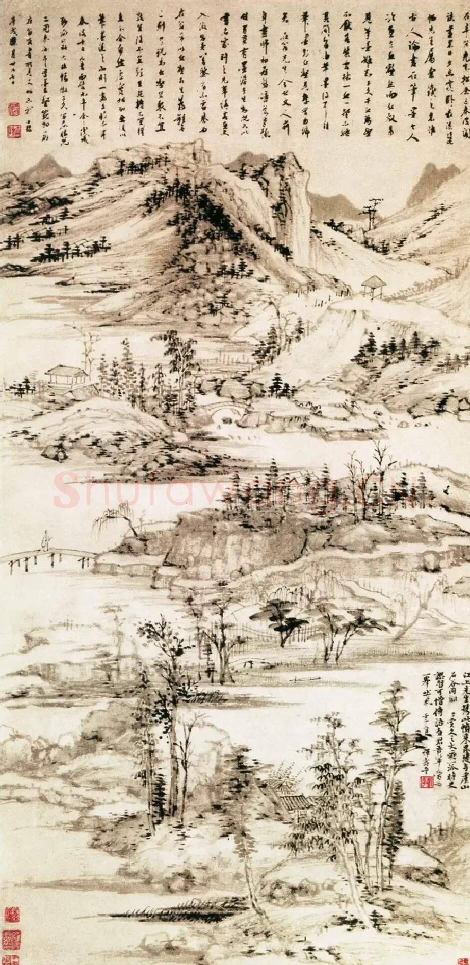 查士标·仿黄公望富春胜览图