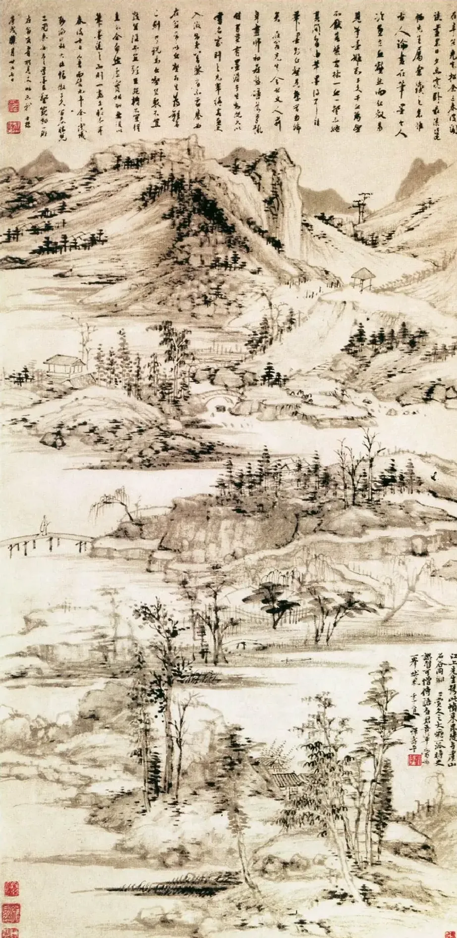 查士标·仿黄公望富春胜览图