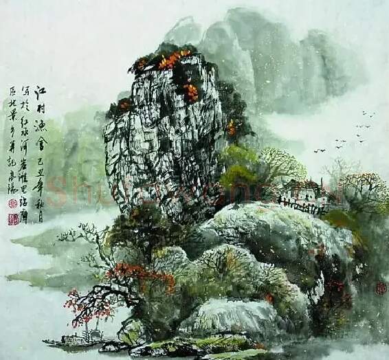 覃高阳·江村渔舍